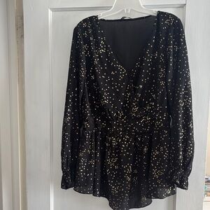 BloomChic Black and Gold Blouse